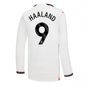 Lacne Muži Futbalové dres Manchester City Erling Haaland #9 2023-24 Dlhy Rukáv - Preč